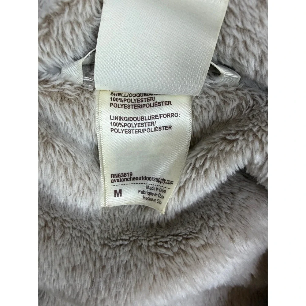 Avalanche Jacket Womens Medium White Hooded Fleece Lined Windbreaker Outdoor